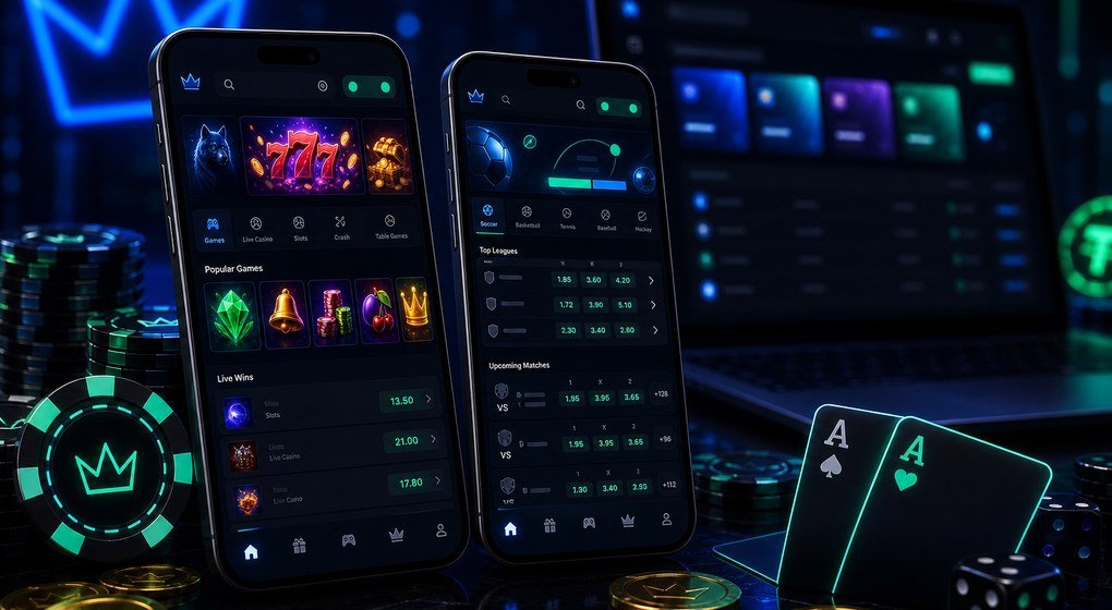 Rainbet mobile access on phones showing casino and sportsbook