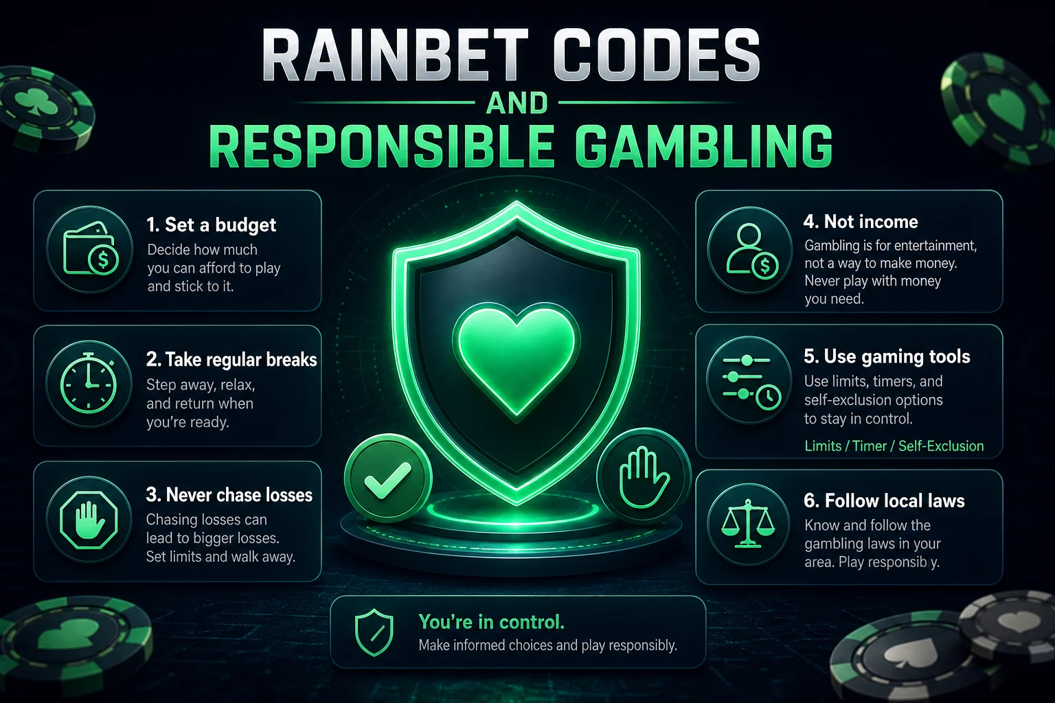 Rainbet responsible gambling - shield, limits, and player protection