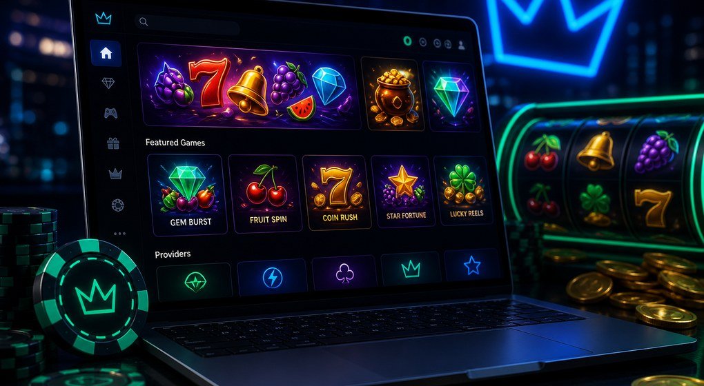 Rainbet slots lobby with colorful reel games and fruit symbols