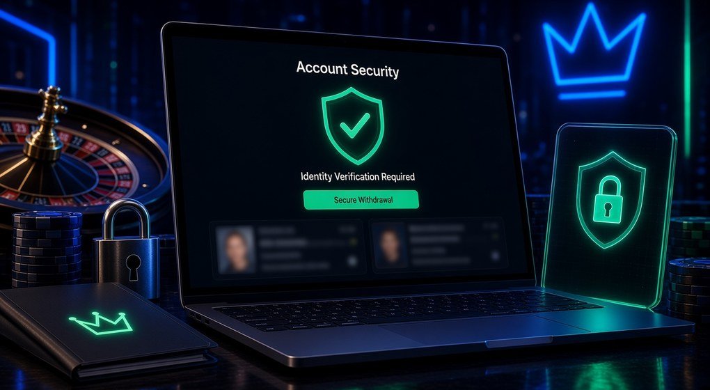Account verification shield and identity checks before a withdrawal